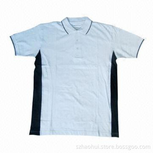 Men's Polo Shirt with Panel, Made of 100% Polyester